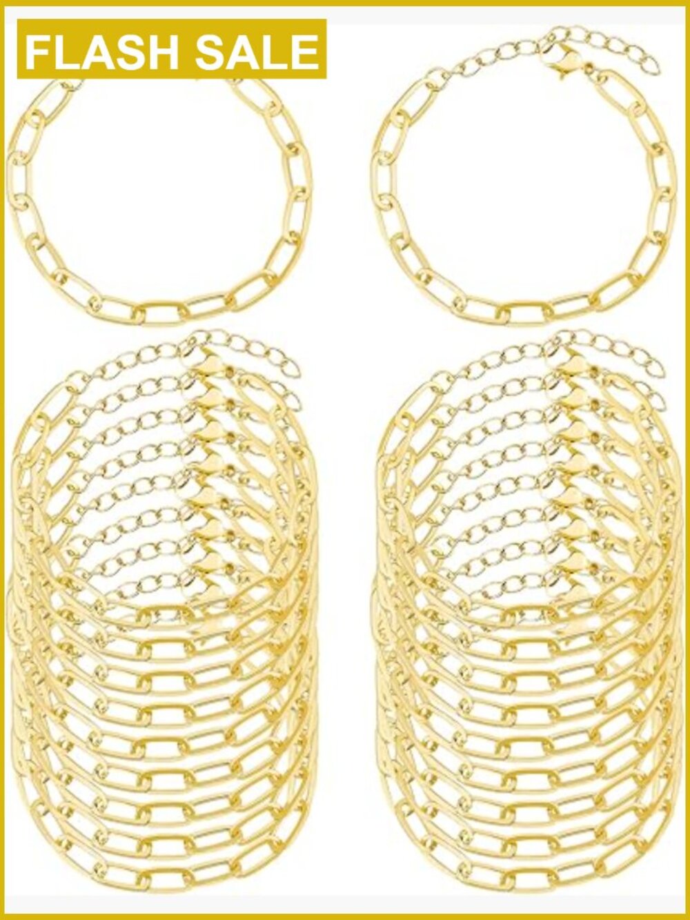 20pcs Chain Bracelets Kit Alloy Link with Lobster Clasps DIY Jewelry Findings